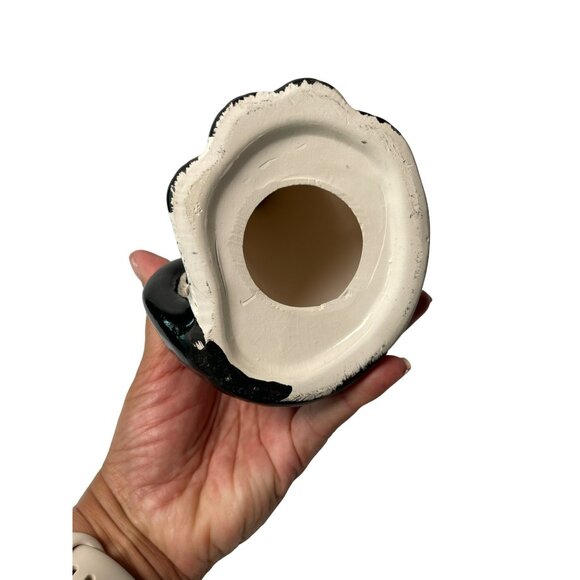 Vintage Speckled Ceramic Siamese Cat Polka-dot Bow 11”T - Picture 5 of 5